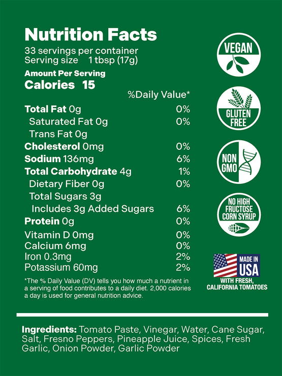 Nutrition Facts and Ingredients